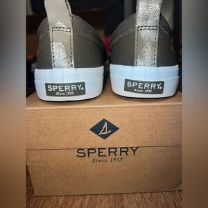 Sperry Metallic Gray Camo Sneakers